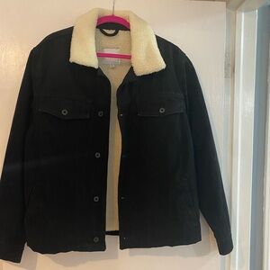 Topman Black Sherpa Jean Jacket